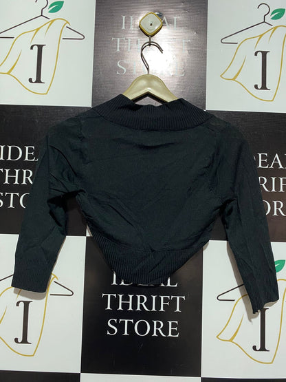 SES |S| BUST 13| BLACK RIBBED SHRUG BOLERO