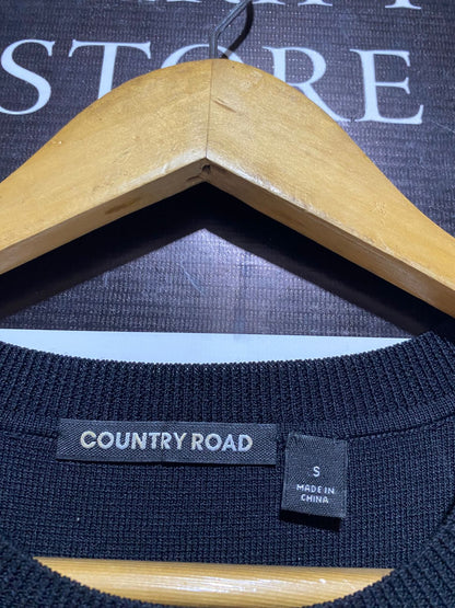 COUNTRY ROAD |S| BUST 15| BLACK & CREAM STRIPED KNIT VEST