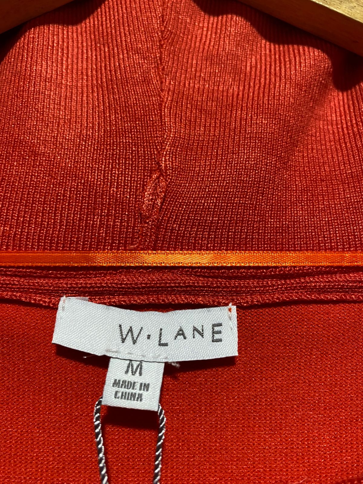 W LANE |M| BUST 24| BRICK RED TEXTURED COWL NECK SWEATER