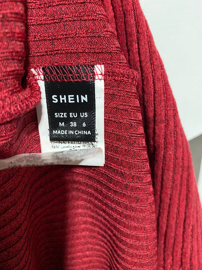 SHEIN |M| BUST 13| BURGUNDY KNOT-DETAIL MIDI DRESS