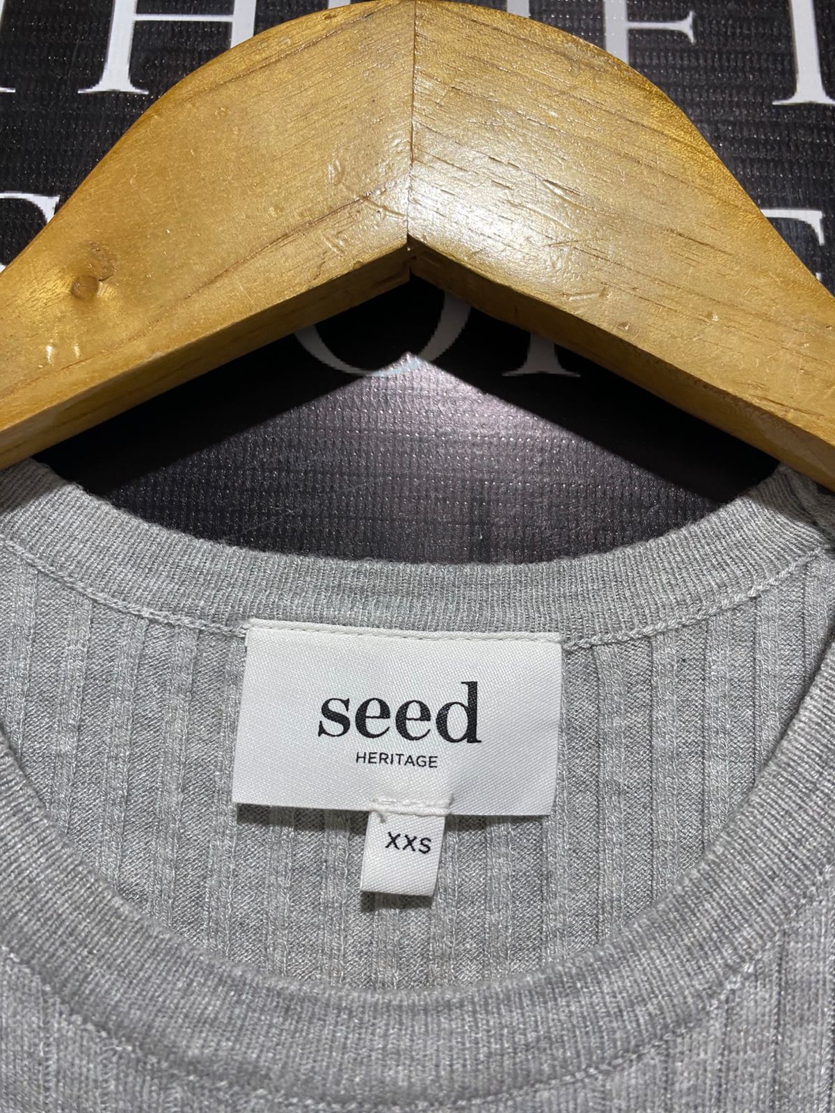 SEED |XS| BUST 11| GREY RIBBED LONG-SLEEVE MAXI DRESS