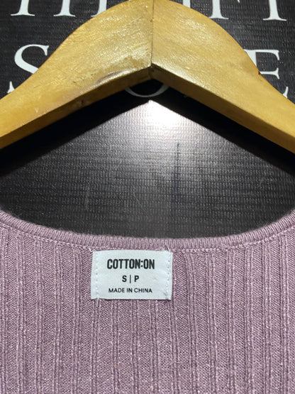 COTTON ON |S| BUST 12| MAUVE RIBBED BUTTON-FRONT MAXI DRESS