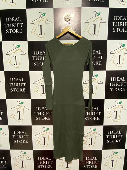 ANKO |M| BUST 13| OLIVE GREEN RIBBED MAXI DRESS