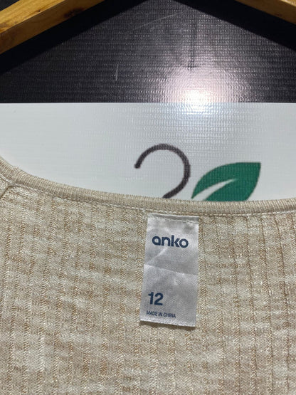 ANKO |M| BUST 14| RIBBED KNIT MIDI DRESS IN OATMEAL