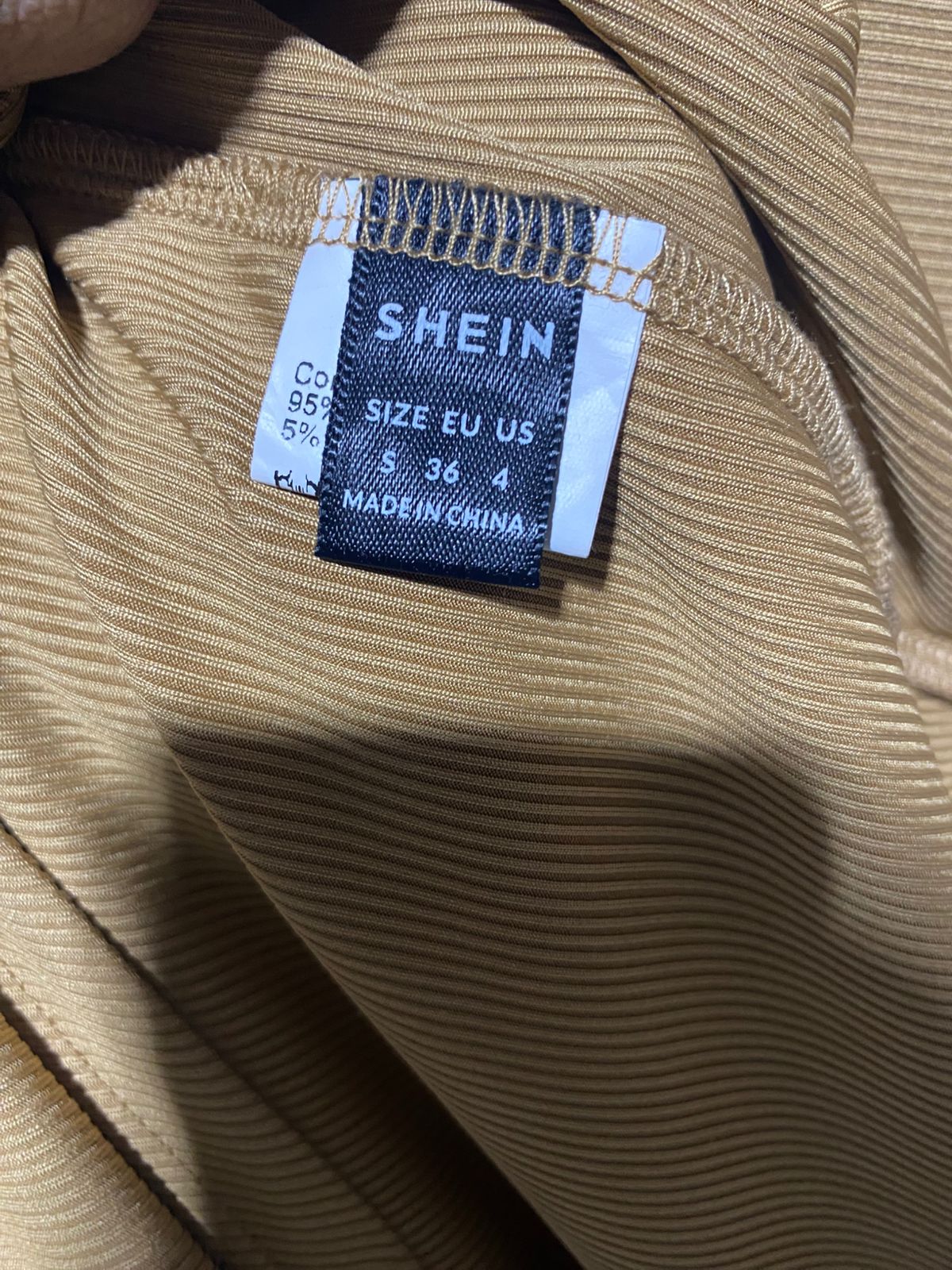 SHEIN |S| BUST 14| EARTH-TONE BACKLESS MINI DRESS WITH KNOT DETAIL