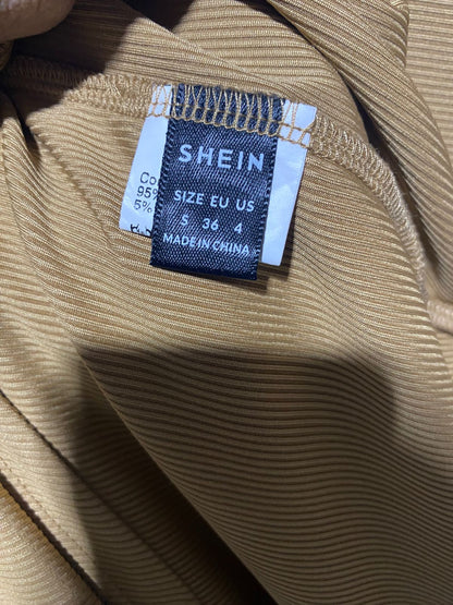 SHEIN |S| BUST 14| EARTH-TONE BACKLESS MINI DRESS WITH KNOT DETAIL