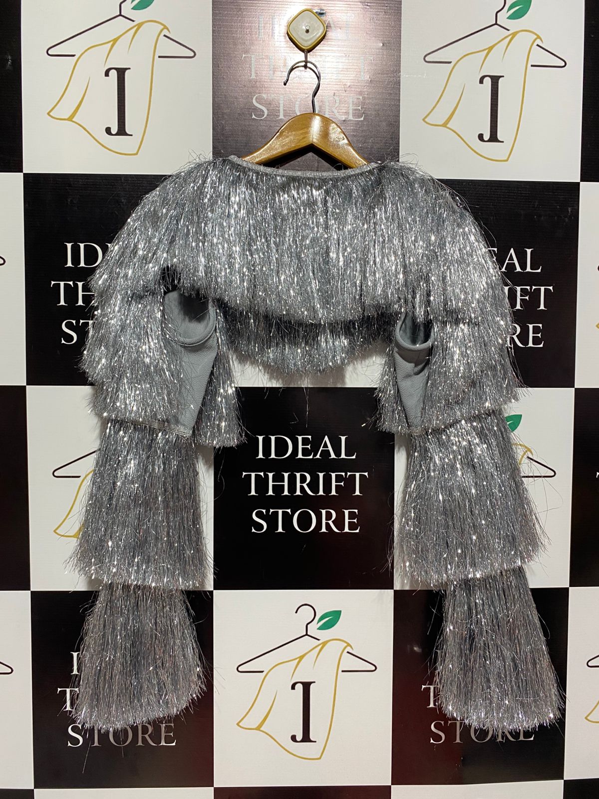 SHEIN HAUTE |L| BUST 13| SILVER FRINGE TIERED SHRUG