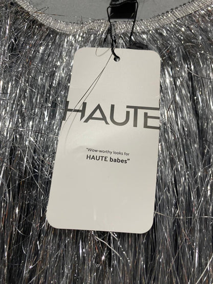 SHEIN HAUTE |L| BUST 13| SILVER FRINGE TIERED SHRUG