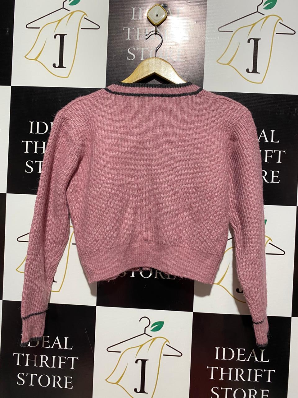 HCYYS |L| BUST 20| DUSTY PINK CONTRAST TRIM CARDIGAN