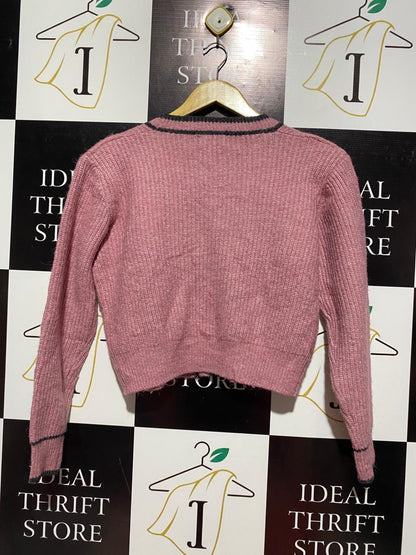 HCYYS |L| BUST 20| DUSTY PINK CONTRAST TRIM CARDIGAN