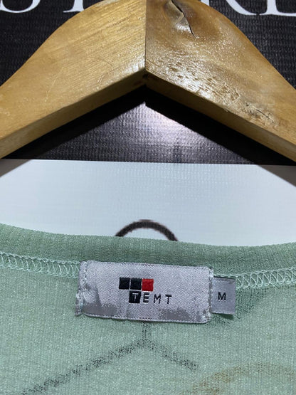 TEMT |M| BUST 20| SAGE GREEN SHEER LONG-LINE CARDIGAN