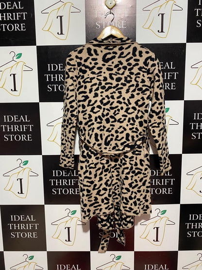 MIRADE |S/M| BUST 17| LEOPARD PRINT OPEN-FRONT CARDIGAN