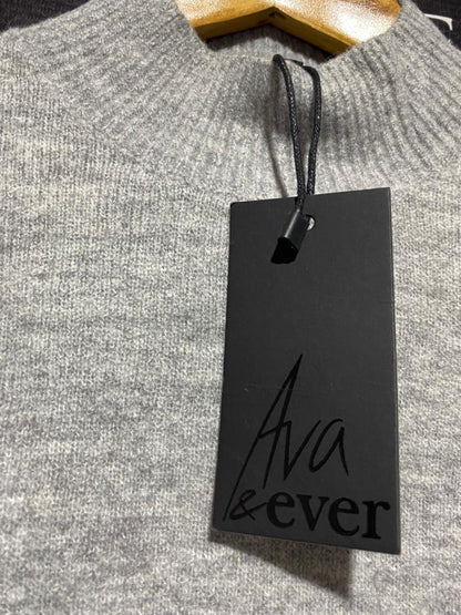 AVA&EVER |M| BUST 18| HEATHER GREY CROPPED MOCK NECK SWEATER
