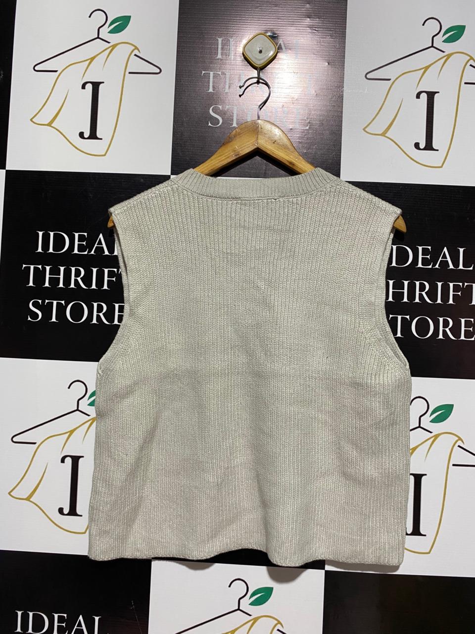 ZARA |L| BUST 19| BEIGE DOUBLE-BREASTED KNIT VEST