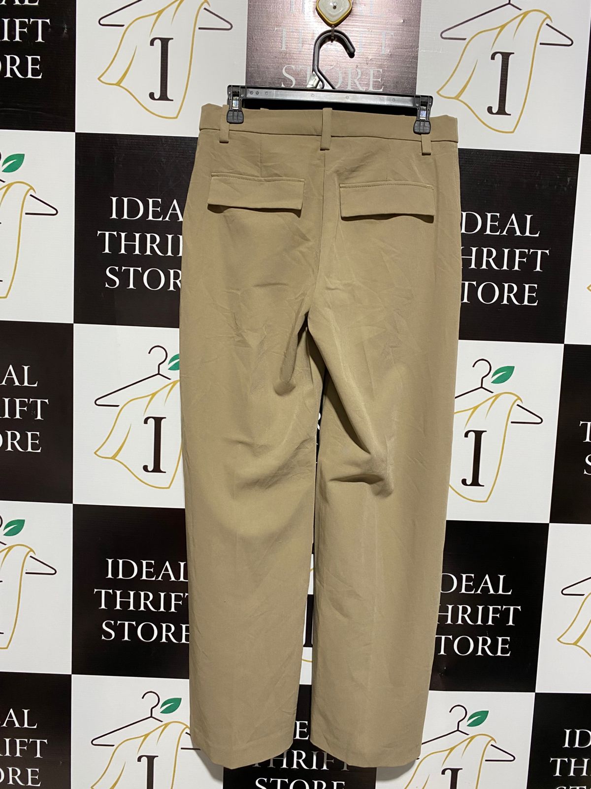 H&M |L| WAIST 30| WOMEN'S HIGH-WAISTED TAILORED STRAIGHT-LEG TROUSERS - TOASTED TAN