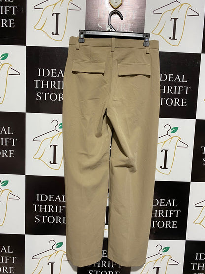 H&M |L| WAIST 30| WOMEN'S HIGH-WAISTED TAILORED STRAIGHT-LEG TROUSERS - TOASTED TAN