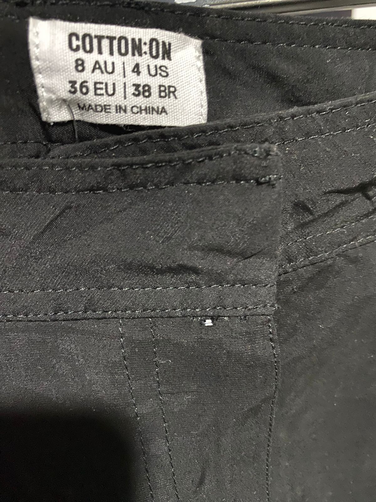 COTTON ON |M| WAIST 28| WOMEN'S HIGH-WAISTED STRAIGHT-LEG CARGO PANTS - NOIR BLACK