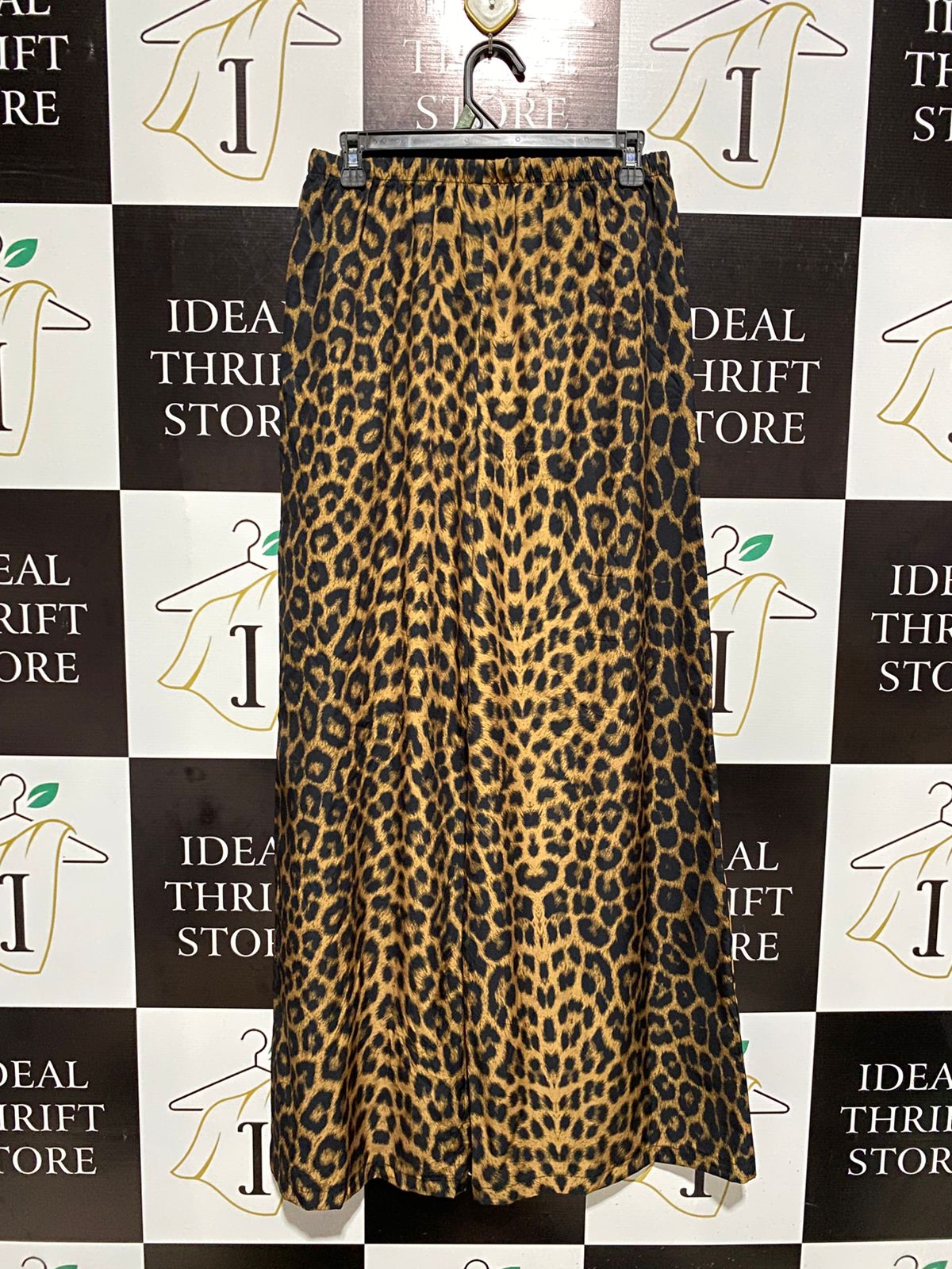 SHEIN |L| WAIST 28| B1| WOMEN'S HIGH-WAISTED WIDE-LEG LEOPARD PRINT TROUSERS