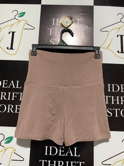 CSB |M| WAIST 26| WOMEN'S HIGH-WAISTED SEAMLESS BIKE SHORTS - MOCCHINO / DUSTY ROSE