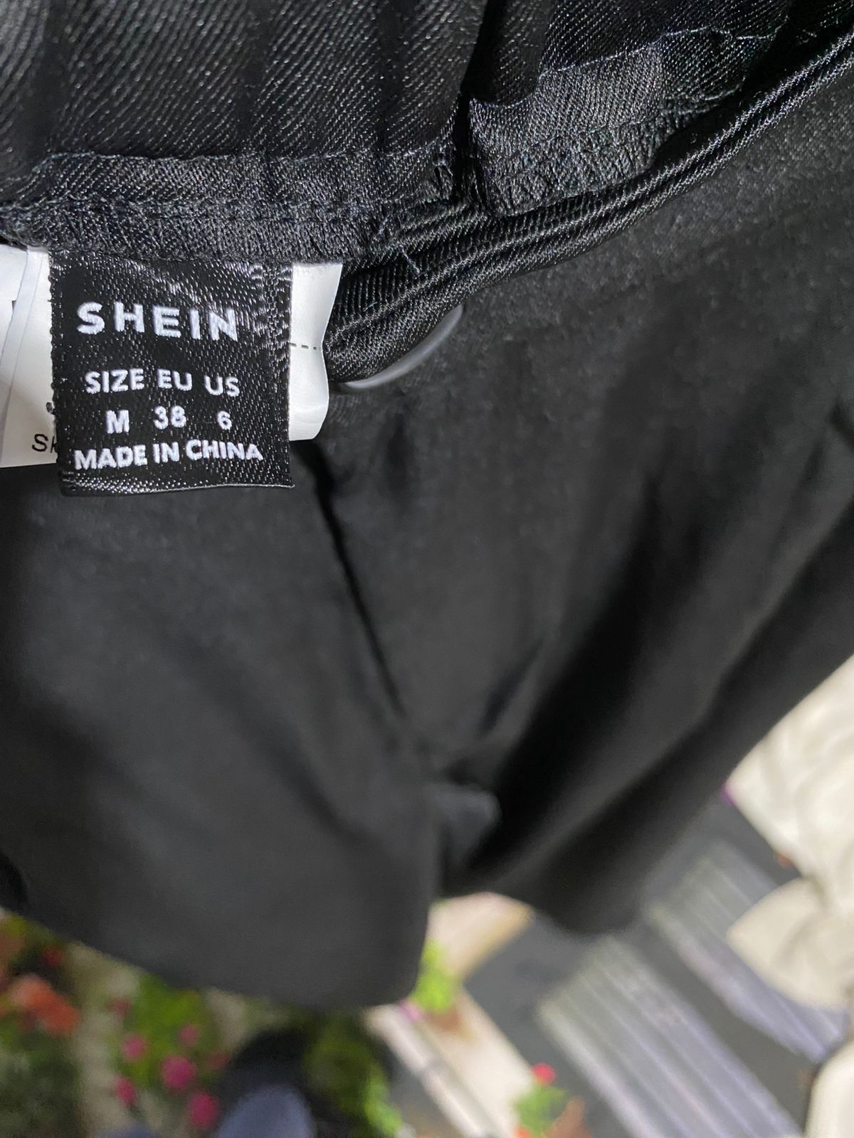 SHEIN |M| WAIST 26| WOMEN'S HIGH-WAISTED WIDE-LEG PLEATED TROUSERS - NOIR SATIN BLACK