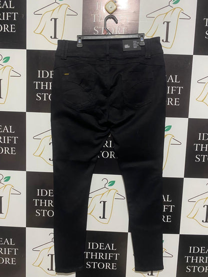 CHIC DENIM |XL| WAIST 36| WOMEN'S HIGH-WAISTED STRETCH SKINNY JEANS - NOIR BLACK