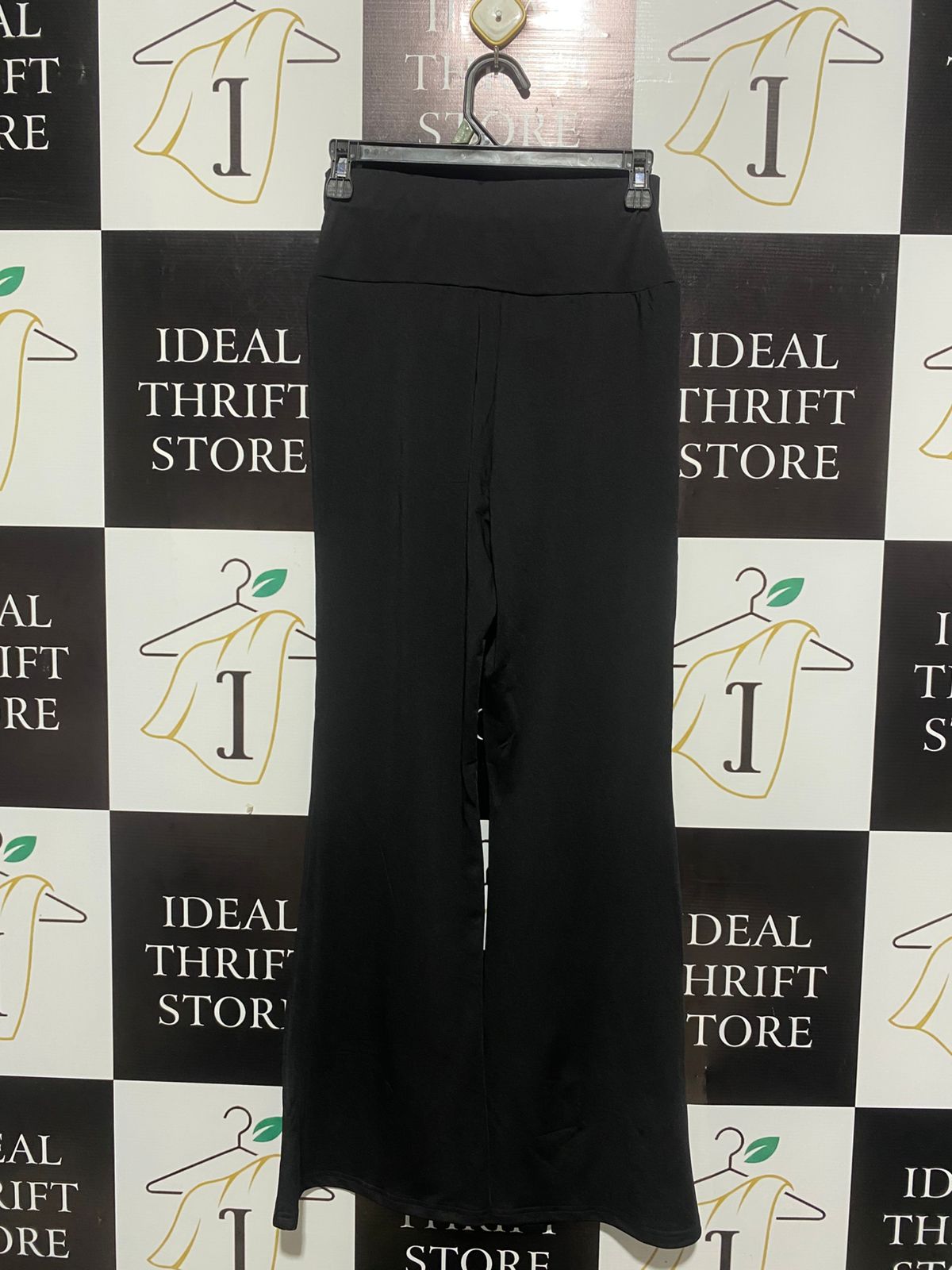 WOMEN'S HIGH-WAISTED FLARE YOGA PANTS - NOIR BLACK CROSSOVER WAIST |S| WAIST 24|