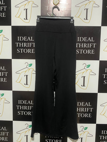 WOMEN'S HIGH-WAISTED FLARE YOGA PANTS - NOIR BLACK CROSSOVER WAIST |S| WAIST 24|