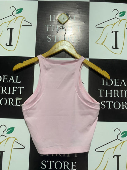 ADIDAS |M| BUST 15| PALE PINK ADIDAS HALTER CROP TOP
