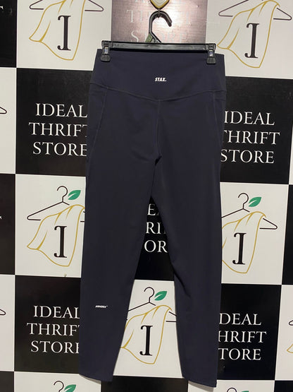 STAX |XL| WAIST 27|B12| WOMEN'S HIGH-WAISTED FULL-LENGTH LEGGINGS IN NAVY