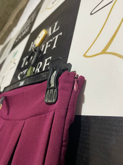 CHARM COLLECTION |M| WAIST 27| WOMEN'S HIGH-WAISTED WIDE-LEG TROUSERS IN BERRY