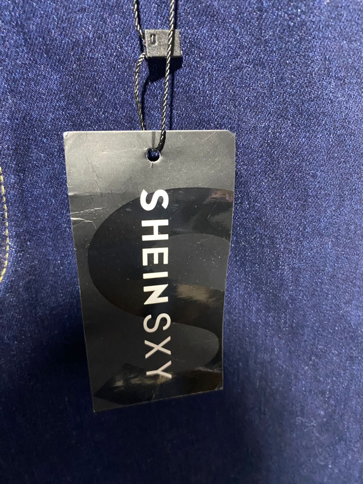 SHEIN |M| BUST 16| WOMEN'S SHORT-SLEEVE DENIM JUMPSUIT IN DARK INDIGO