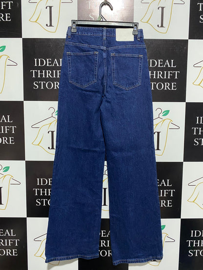 NUDE LUCY |M| WAIST 26| WOMEN'S HIGH-WAISTED WIDE-LEG JEANS IN DEEP INDIGO
