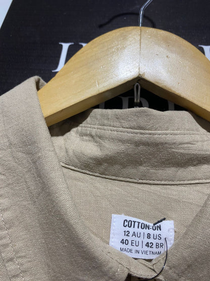 COTTON ON |M| WOMEN'S LINEN CO-ORD SET IN NATURAL BEIGE