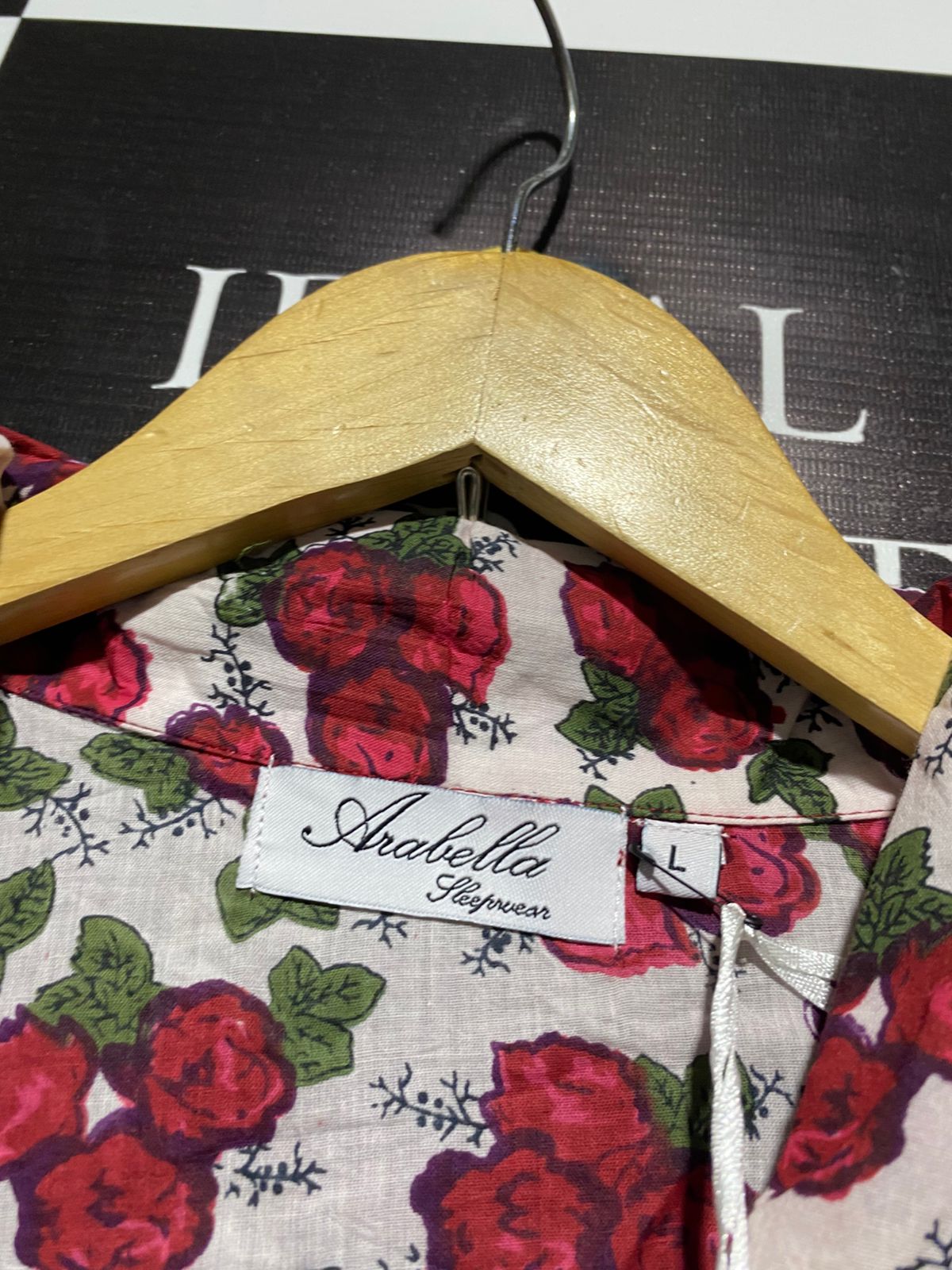 ARABELLA |L| WOMEN'S FLORAL COTTON PYJAMA SET IN BERRY RED