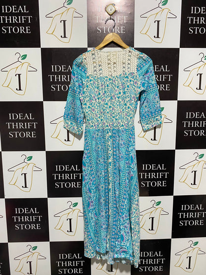 JAASE |S| BUST 16| WOMEN'S BOHEMIAN FLORAL MAXI DRESS IN AQUA