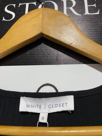 WHITE CLOSET |M| BUST 16| WOMEN'S TWIST-FRONT BLOUSE IN BLACK