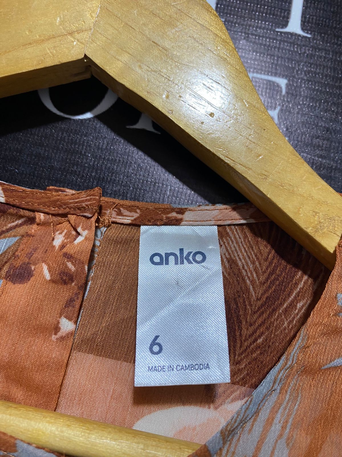 ANKO |M| BUST 17| RUST ORANGE FLORAL PRINT MAXI DRESS WITH WAIST TIE