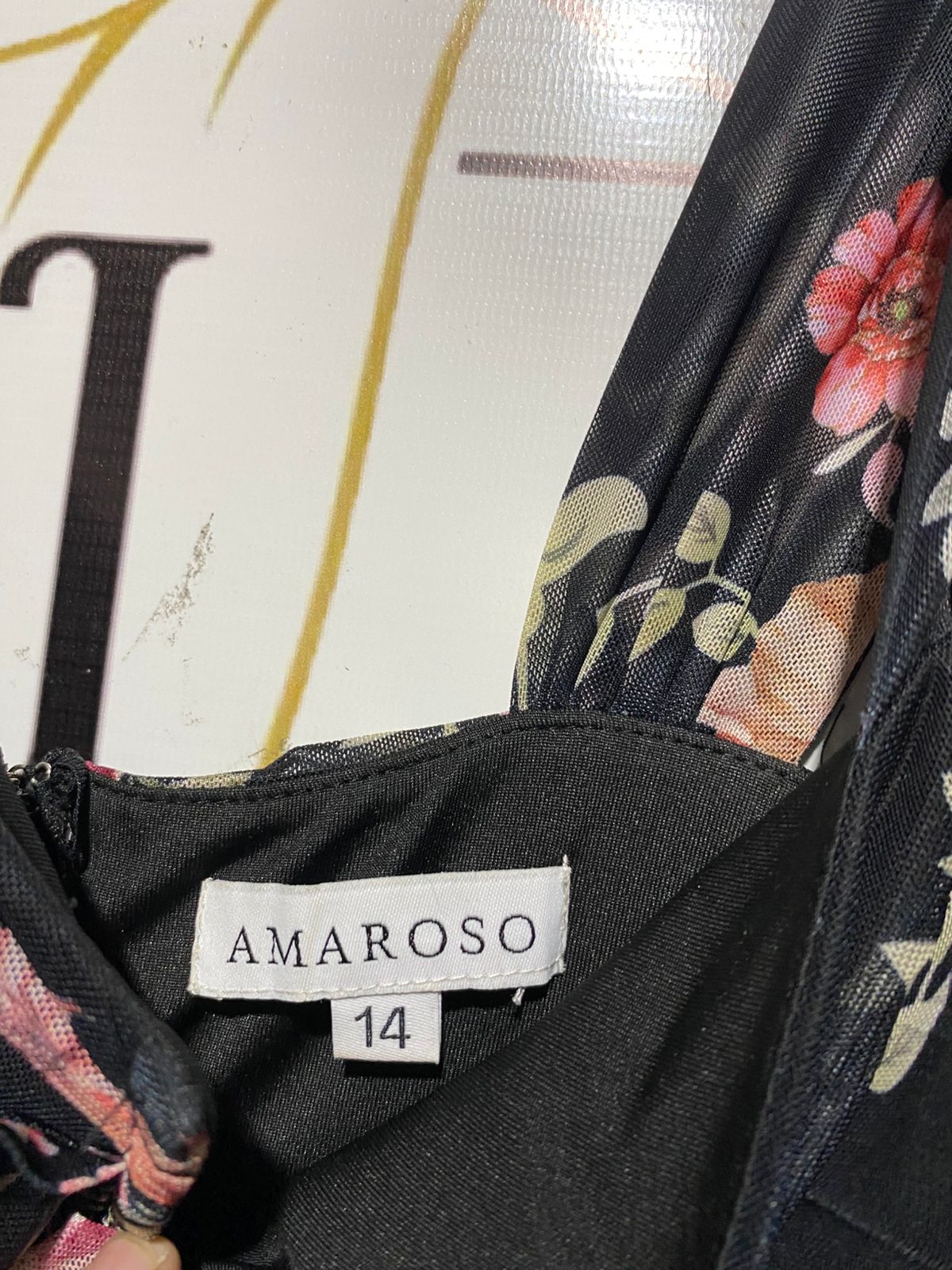 AMAROSO |L| BUST 16| FLORAL RUCHED BODYCON MIDI DRESS