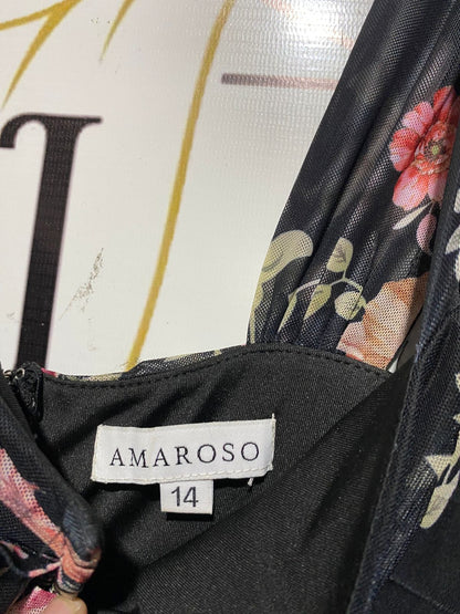 AMAROSO |L| BUST 16| FLORAL RUCHED BODYCON MIDI DRESS