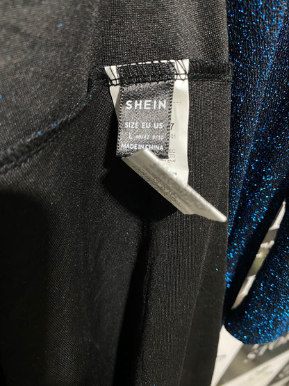 SHEIN |L| BUST 16| SHIMMERING BLUE ONE-SHOULDER MIDI DRESS