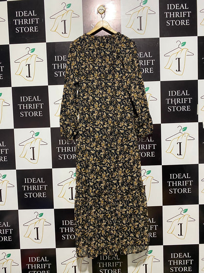 LORRAINE |L| BUST 21| C6|LONG-SLEEVE TIERED FLORAL MAXI DRESS