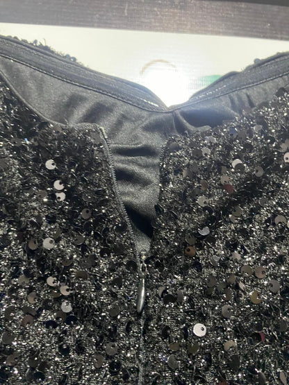 BLACK SEQUIN MERMAID GOWN MAXI DRESS |XL| BUST 18|