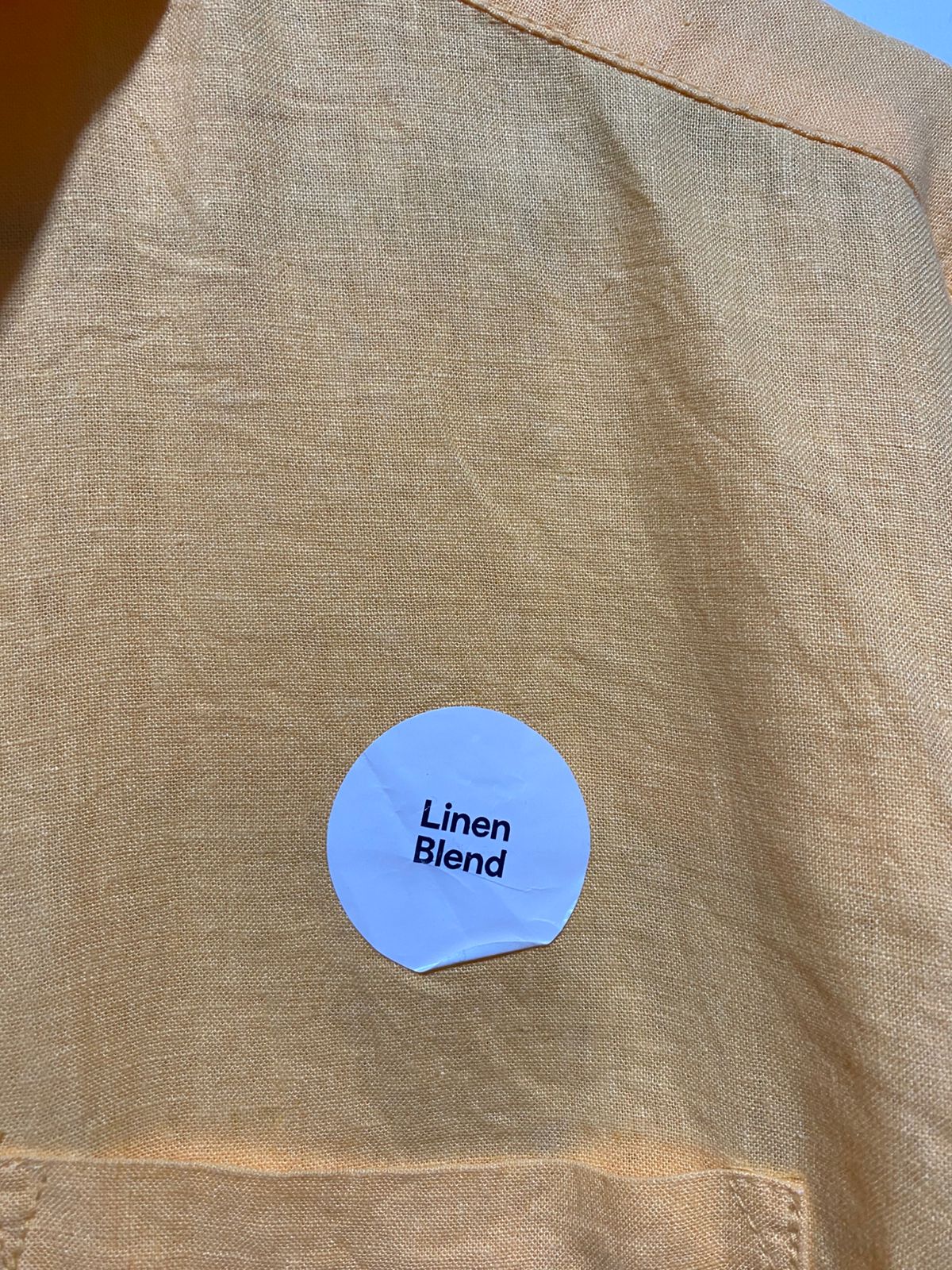 ANKO |L| BUST 22| CLASSIC YELLOW LONG SLEEVE BUTTON-DOWN LINEN BLEND SHIRT
