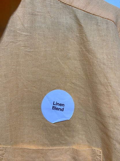 ANKO |L| BUST 22| CLASSIC YELLOW LONG SLEEVE BUTTON-DOWN LINEN BLEND SHIRT