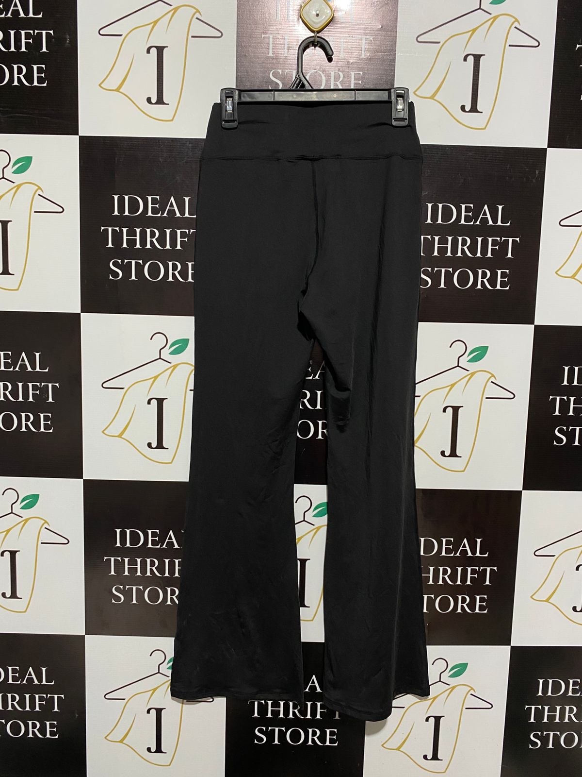 BLACK HIGH-WAISTED FLARED LEGGINGS |M| WAIST 26|