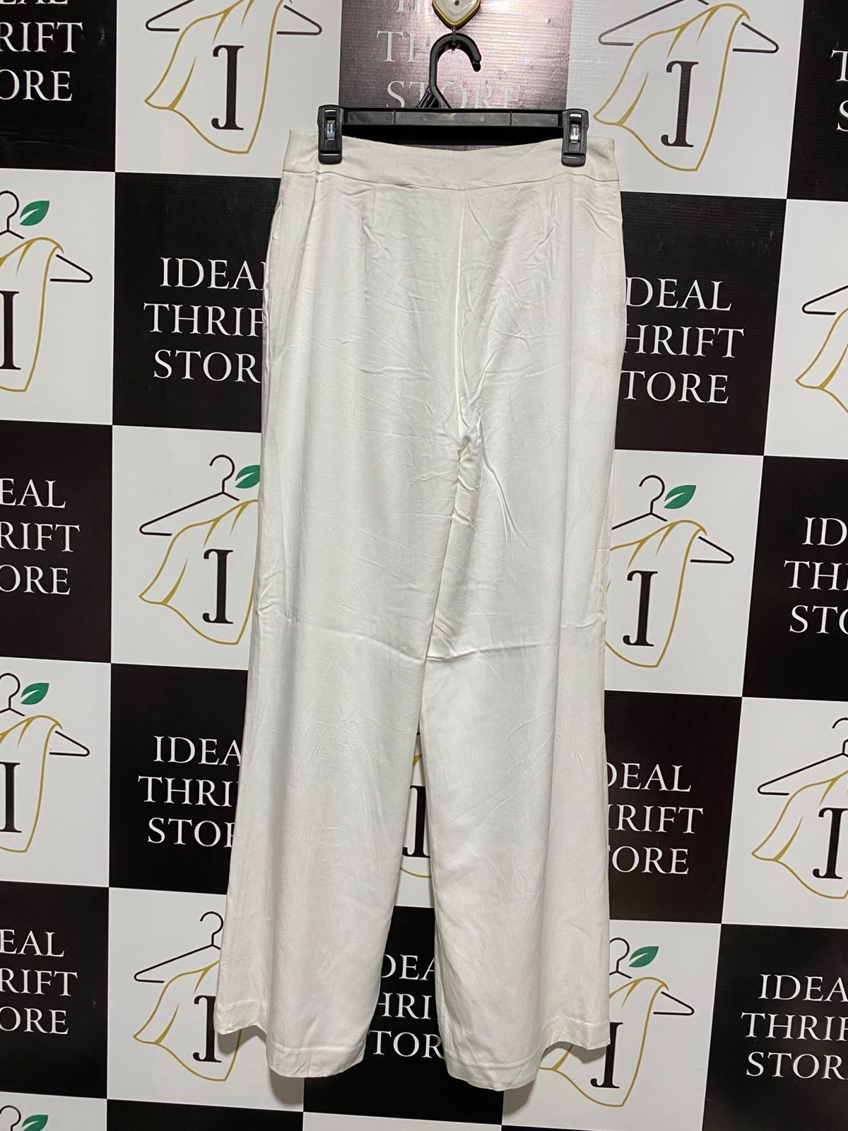 DAVID LAWRENCE |M| WAIST 28| OFF-WHITE WIDE-LEG TAILORED TROUSERS