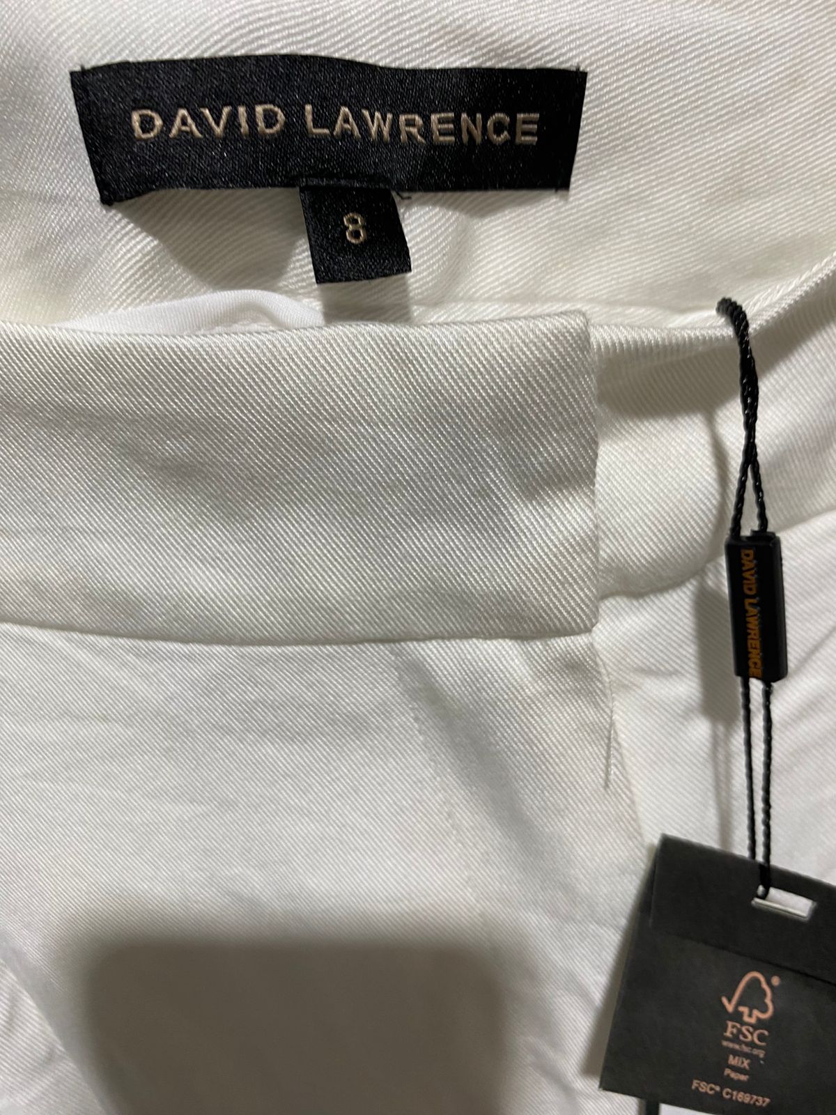 DAVID LAWRENCE |M| WAIST 28| OFF-WHITE WIDE-LEG TAILORED TROUSERS