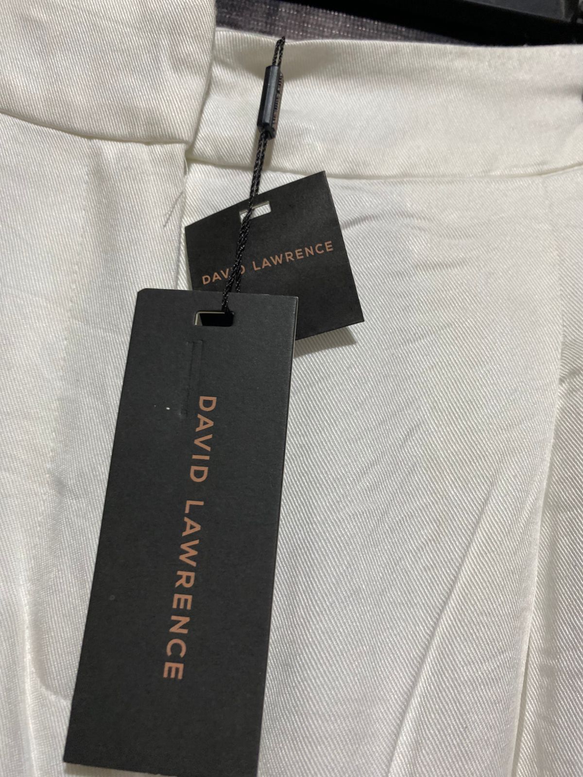 DAVID LAWRENCE |M| WAIST 28| OFF-WHITE WIDE-LEG TAILORED TROUSERS