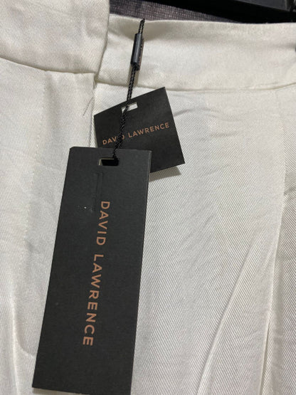 DAVID LAWRENCE |M| WAIST 28| OFF-WHITE WIDE-LEG TAILORED TROUSERS