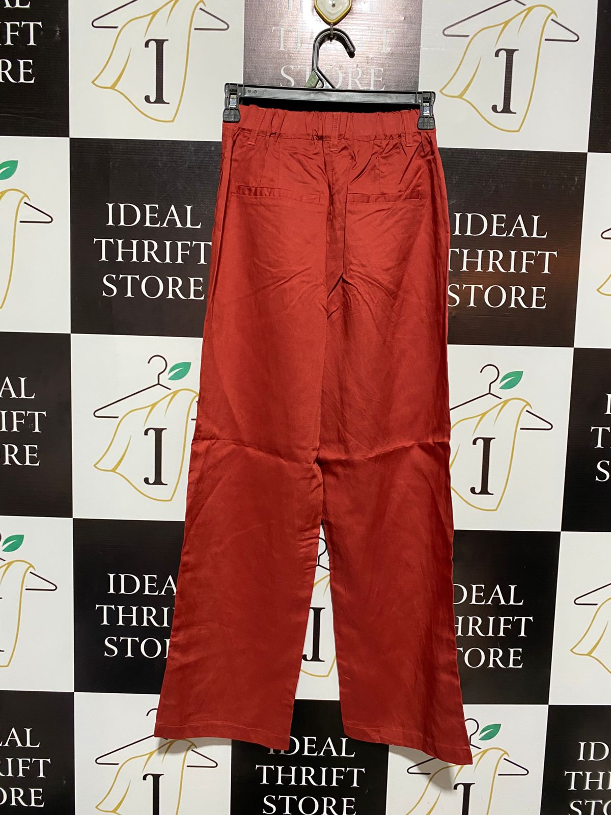 ATMOS & HERE |S| WAIST 24| BRICK RED WIDE-LEG TROUSERS